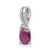 Sterling Silver Rhodium Plated Diamond & Ruby Oval Pendant - QP-99CB92E0-1656