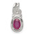 Sterling Silver Rhodium Plated Diamond & Ruby Oval Pendant - QP-B256C0F7-1600