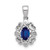 Sterling Silver Rhodium Plated Diamond & Sapphire Oval Pendant - QP-334E0158-8788