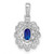 Sterling Silver Rhodium Plated Diamond & Sapphire Oval Pendant - QP-334E0158-8788