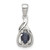 Sterling Silver Rhodium Plated Diamond & Sapphire Oval Pendant - QP-63346D4E-3571