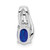 Sterling Silver Rhodium Plated Diamond & Sapphire Oval Pendant - QP-93D79C62-8830