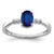 Sterling Silver Rhodium Plated Diamond & Sapphire Oval Ring - QR-9CC89060-3053