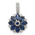 Sterling Silver Rhodium Plated Diamond & Sapphire Pendant
