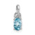 Sterling Silver Rhodium Plated Diamond & Sky Blue Topaz Oval Pendant - QP-7FEBDC2E-6743