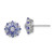 Sterling Silver Rhodium Plated Diamond & Tanzanite Post Earrings - QE-66BFB18E-2108
