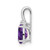 Sterling Silver Rhodium Plated Diamond and Amethyst Oval Pendant - QP-15E9593B-4226
