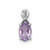 Sterling Silver Rhodium Plated Diamond and Amethyst Oval Pendant - QP-AFD34BF9-3640