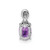 Sterling Silver Rhodium Plated Diamond and Amethyst Oval Pendant - QP-AFD34BF9-3640