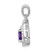 Sterling Silver Rhodium Plated Diamond and Amethyst Oval Pendant - QP-DFD66CE9-4123