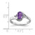 Sterling Silver Rhodium Plated Diamond and Amethyst Oval Ring - QR-09C6D462-8499