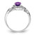 Sterling Silver Rhodium Plated Diamond and Amethyst Oval Ring - QR-A1A7E966-9113