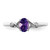 Sterling Silver Rhodium Plated Diamond and Amethyst Oval Ring - QR-EF5F5F18-7891