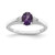 Sterling Silver Rhodium Plated Diamond and Amethyst Ring - QR-400CC712-7772