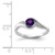 Sterling Silver Rhodium Plated Diamond and Amethyst Round Ring - QR-82ECA4EB-5194