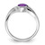 Sterling Silver Rhodium Plated Diamond and Amethyst Round Ring - QR-F974AF7A-6147