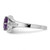 Sterling Silver Rhodium Plated Diamond and Amethyst Square Ring - QR-822F58A0-2065