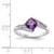 Sterling Silver Rhodium Plated Diamond and Amethyst Square Ring - QR-B9590601-5758