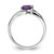 Sterling Silver Rhodium Plated Diamond and Amethyst Square Ring - QR-D1B9AD46-8078