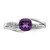 Sterling Silver Rhodium Plated Diamond and Amethyst Square Ring - QR-D1B9AD46-8078