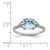 Sterling Silver Rhodium Plated Diamond and Aquamarine Ring - QR-3E896C48-8718
