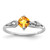 Sterling Silver Rhodium Plated Diamond and Citrine Cushion Ring - QR-117C9587-4246