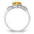 Sterling Silver Rhodium Plated Diamond and Citrine Cushion Ring - QR-B8E1E167-8020