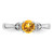 Sterling Silver Rhodium Plated Diamond and Citrine Round Ring - QR-054F2A2C-8199