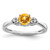 Sterling Silver Rhodium Plated Diamond and Citrine Round Ring - QR-80A7D0D1-2253