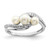 Sterling Silver Rhodium Plated Diamond and FW Cultured Pearl Ring - QR-138BE247-5405
