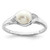 Sterling Silver Rhodium Plated Diamond and FW Cultured Pearl Ring - QR-2B0CA515-6349