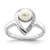 Sterling Silver Rhodium Plated Diamond and FW Cultured Pearl Ring - QR-358CE791-6205