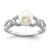 Sterling Silver Rhodium Plated Diamond and FW Cultured Pearl Ring - QR-74FD3E9E-6999