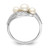 Sterling Silver Rhodium Plated Diamond and FW Cultured Pearl Ring - QR-A868C642-4224