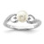 Sterling Silver Rhodium Plated Diamond and FW Cultured Pearl Ring - QR-B293E080-3047