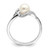 Sterling Silver Rhodium Plated Diamond and FW Cultured Pearl Ring - QR-C67AFB0C-4078