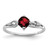 Sterling Silver Rhodium Plated Diamond and Garnet Cushion Ring - QR-29EF6D73-7081