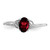 Sterling Silver Rhodium Plated Diamond and Garnet Oval Ring - QR-0B762020-1962