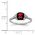 Sterling Silver Rhodium Plated Diamond and Garnet Ring - QR-7F084F24-1590