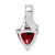 Sterling Silver Rhodium Plated Diamond and Garnet Trillion Pendant