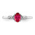 Sterling Silver Rhodium Plated Diamond and Oval Ruby Ring - QR-174F8E27-8680