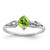 Sterling Silver Rhodium Plated Diamond and Peridot Cushion Ring - QR-3535E9CE-6245