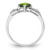 Sterling Silver Rhodium Plated Diamond and Peridot Cushion Ring - QR-3535E9CE-6245