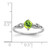 Sterling Silver Rhodium Plated Diamond and Peridot Cushion Ring - QR-3535E9CE-6245
