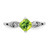 Sterling Silver Rhodium Plated Diamond and Peridot Cushion Ring - QR-AB6522CB-8331