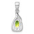 Sterling Silver Rhodium Plated Diamond and Peridot Oval Pendant - QP-65741A6F-8018