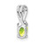 Sterling Silver Rhodium Plated Diamond and Peridot Oval Pendant - QP-EC264884-9289
