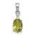 Sterling Silver Rhodium Plated Diamond and Peridot Oval Pendant - QP-F374F789-7994