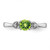 Sterling Silver Rhodium Plated Diamond and Peridot Round Ring - QR-29CB7825-5129