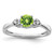 Sterling Silver Rhodium Plated Diamond and Peridot Round Ring - QR-913D402D-9613